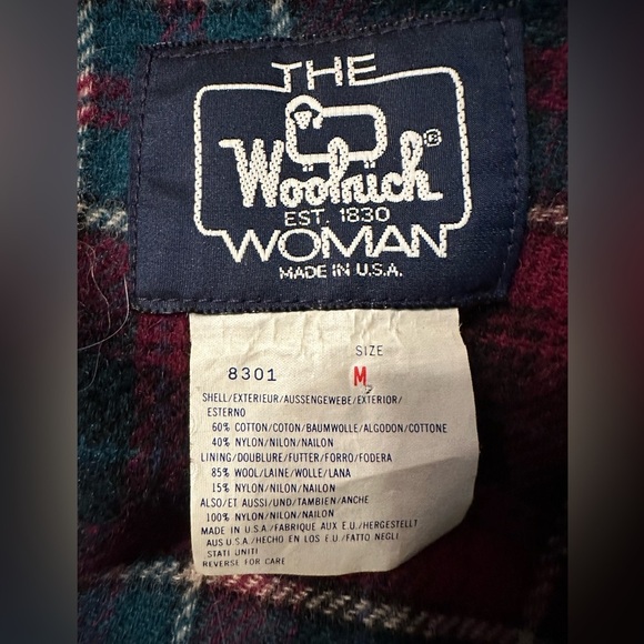WOOLRICH Flannel Lined Full Zip Hooded Jacket 90s Women’s M - Picture 4 of 15